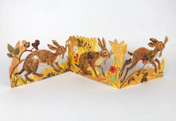 Hares Die-Cut Card