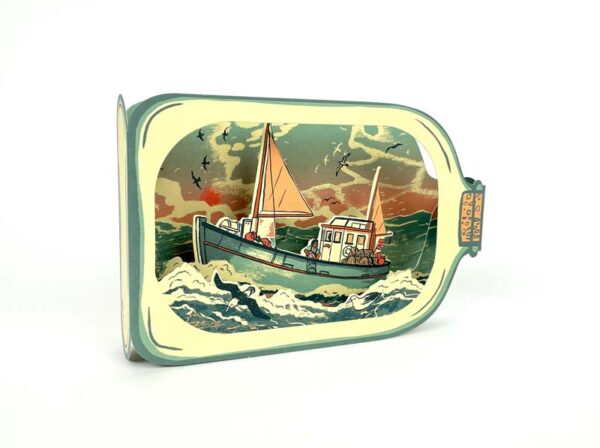 Fishing Boat in a Bottle Die-Cut Card - Image 2