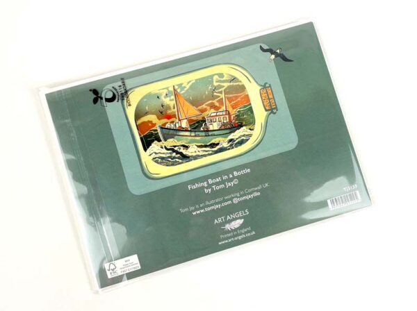 Fishing Boat in a Bottle Die-Cut Card - Image 3