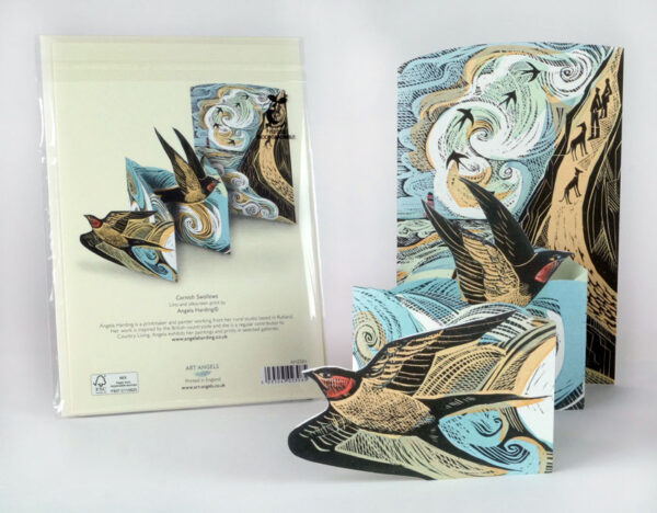 Cornish Swallows Die-cut Card - Image 3