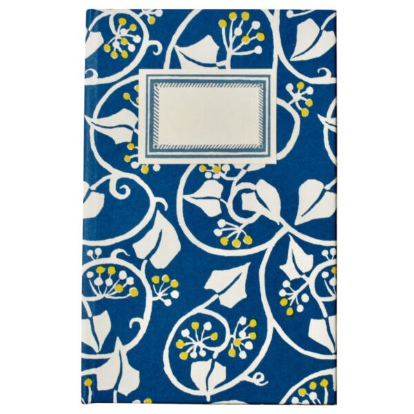 Hardback Notebook Ivy Deep Marine Blue and Acid Yellow