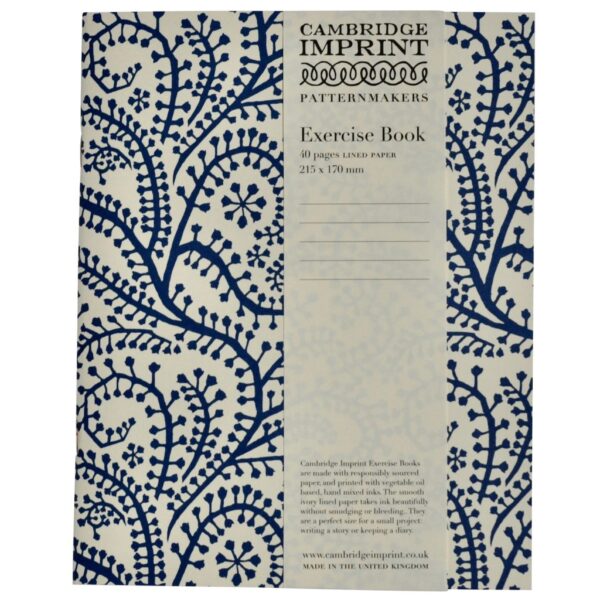 Exercise Book Seaweed Paisley Prussian Blue (Lined)