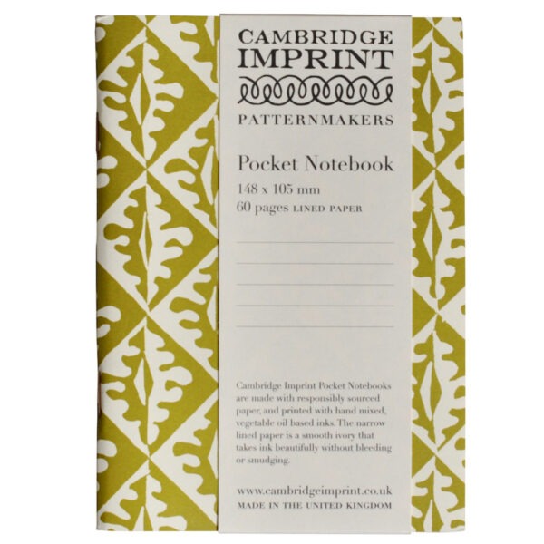 Pocket Notebook Oak Leaves Sap Green